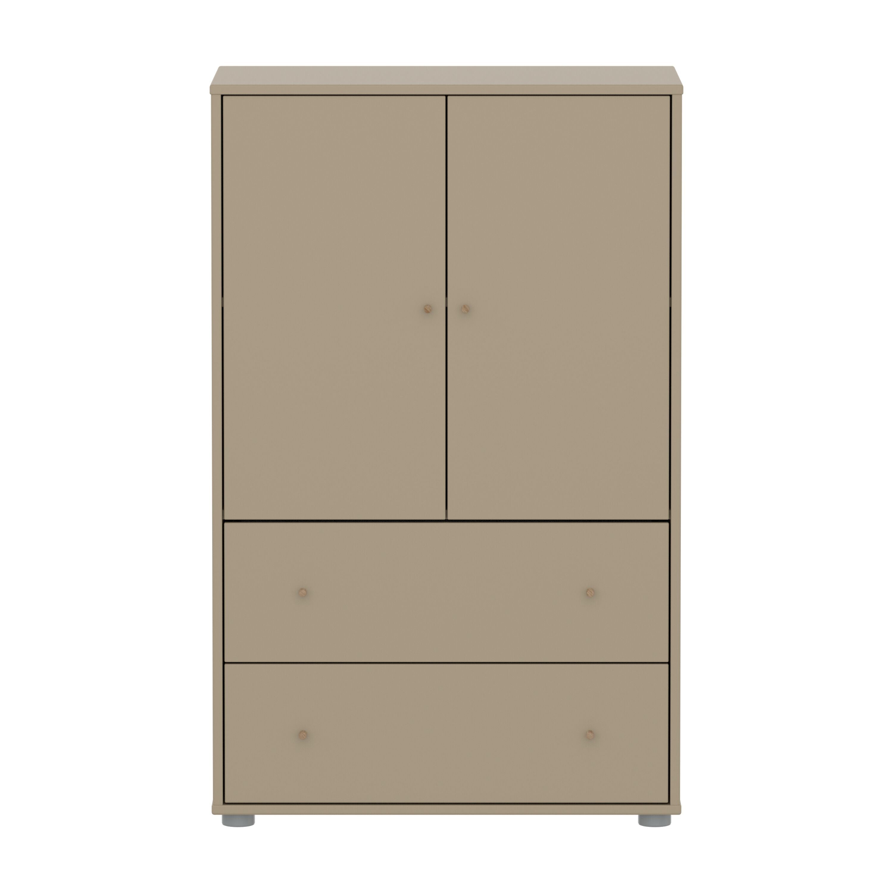 SAGA Schrk m Schubl oat,oak knobs/pla.Fü - Oat / B: 75.0 cm x T: 45.0 cm x H: 120.0 cm