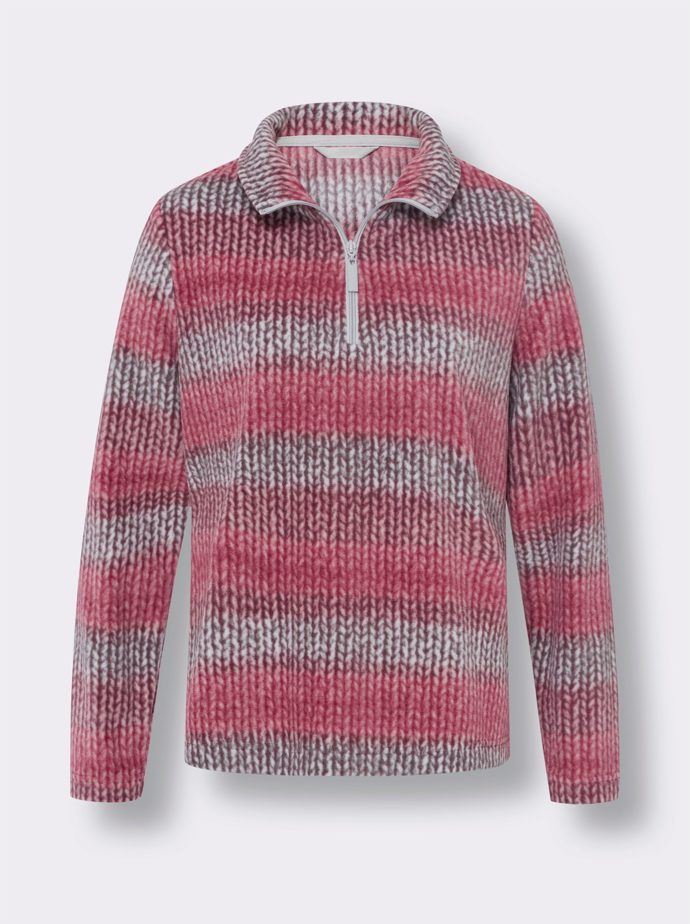 Fleeceshirt in Strick-Optik