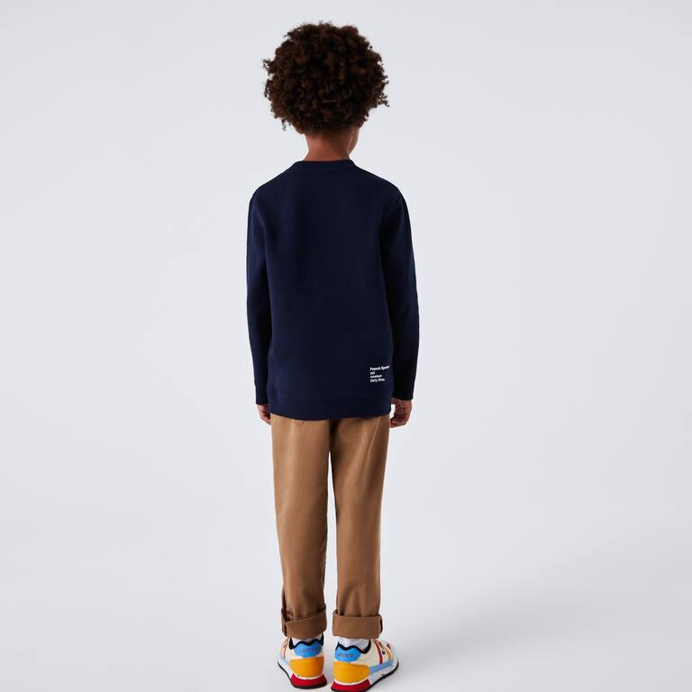 Sweatshirt garçon Lacoste à col rond finitions bord-côtes Pullovers & Sweatshirts - Bleu - Lacoste - Garçon