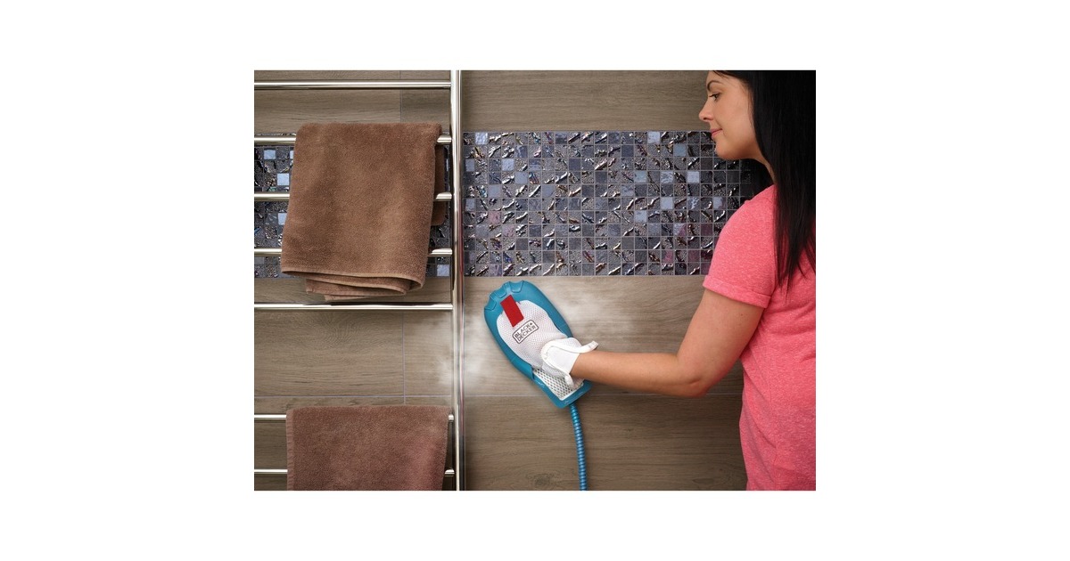 BLACK+DECKER1600W Steam-mop BHSM1615DAM-QS stoomreiniger  (Wit/blauw, Incl. SteaMitt, deltavoet en 17 accessoires)
