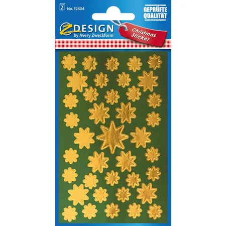 Avery Zweckform Z-Design 52804 Weihnachtssticker, Sterne, 2 Bogen/78 Sticker