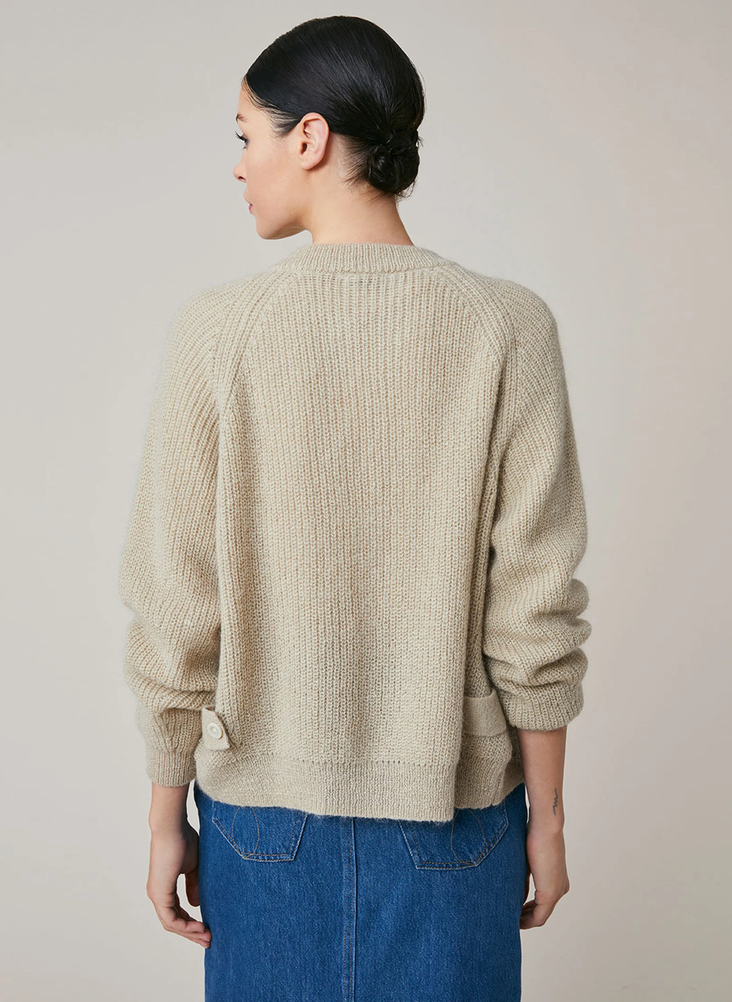 ELISA - Gilet oversize en laine mélangée | Blanc