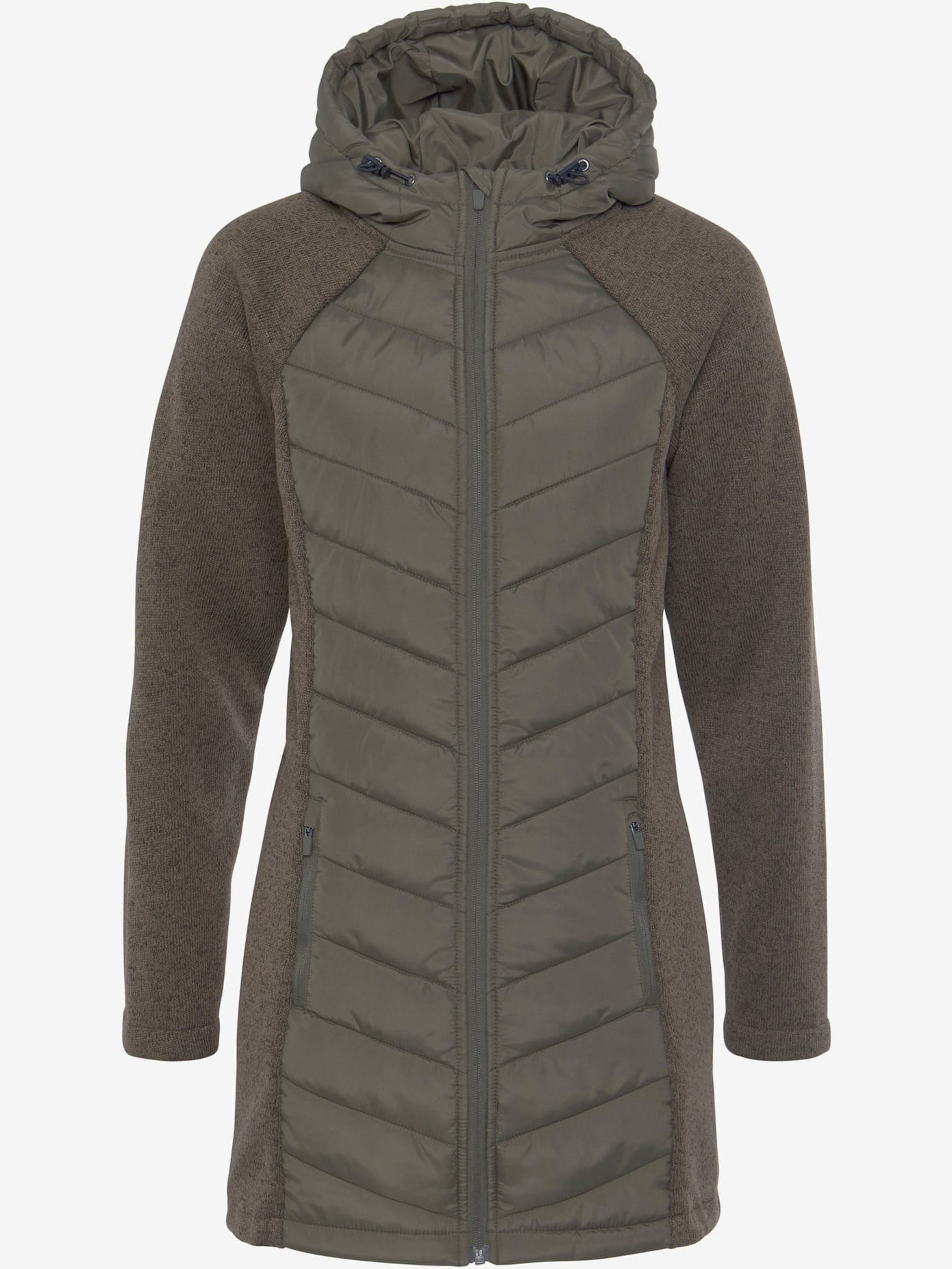Doudoune manteau matelassé avec tricot polaire doux aux manches