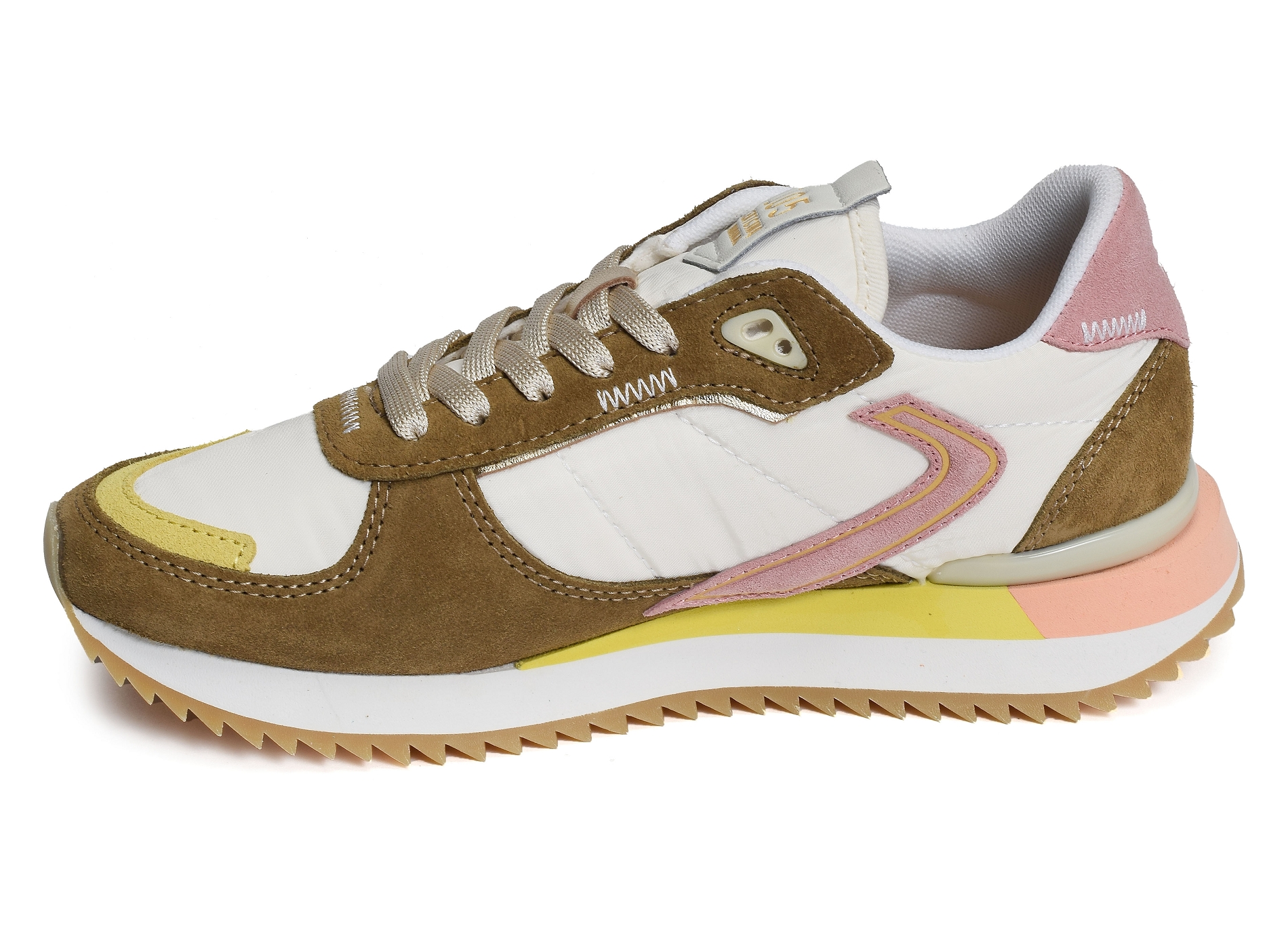 Runnix trim blanc kaki