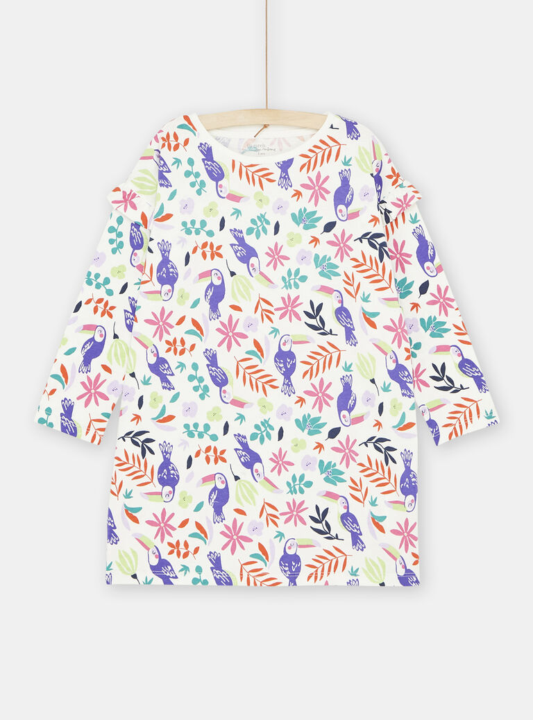 Chemise de nuit multicolore à imprimé tropical fille