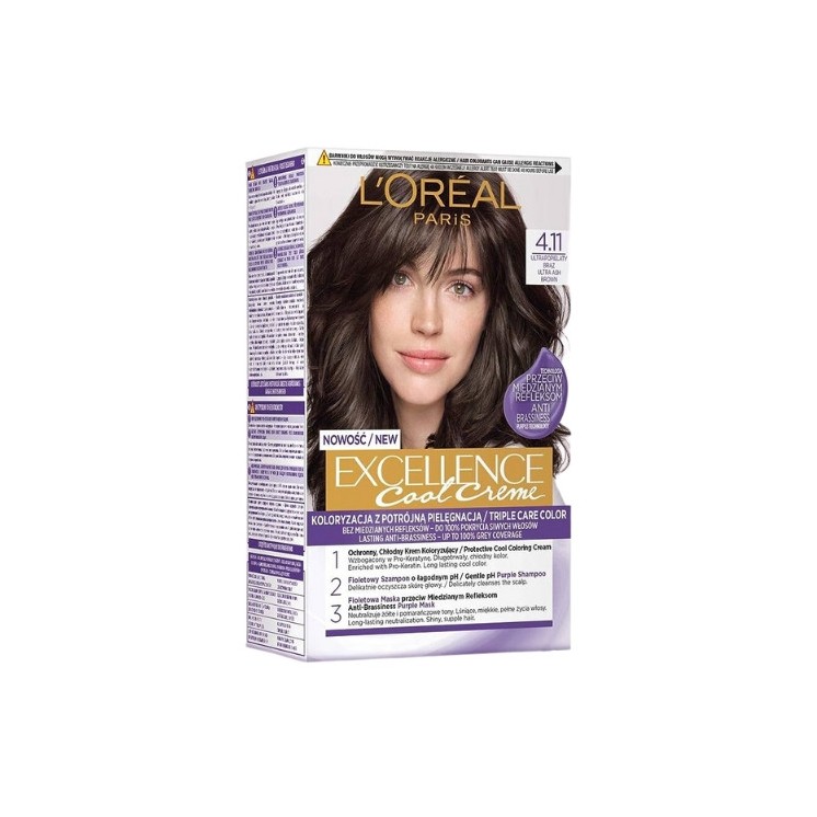 L'oreal Excellence Creme Haarverf /4.11/ Ultra Asbruin