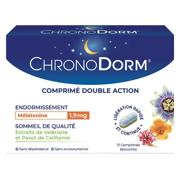 Chronodorm Melatonina de Dupla Ação 1,9 mg 15 comprimidos