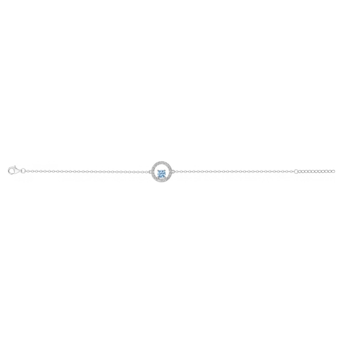 Bracelet en Argent avec spinelle bleu topaze