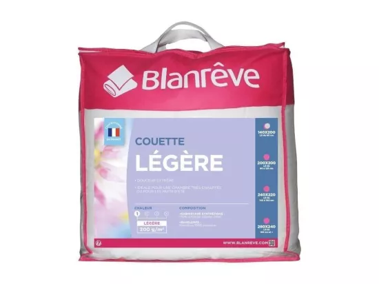 BLANREVE Couette legere en microfibre - 140 x 200 cm - Blanc