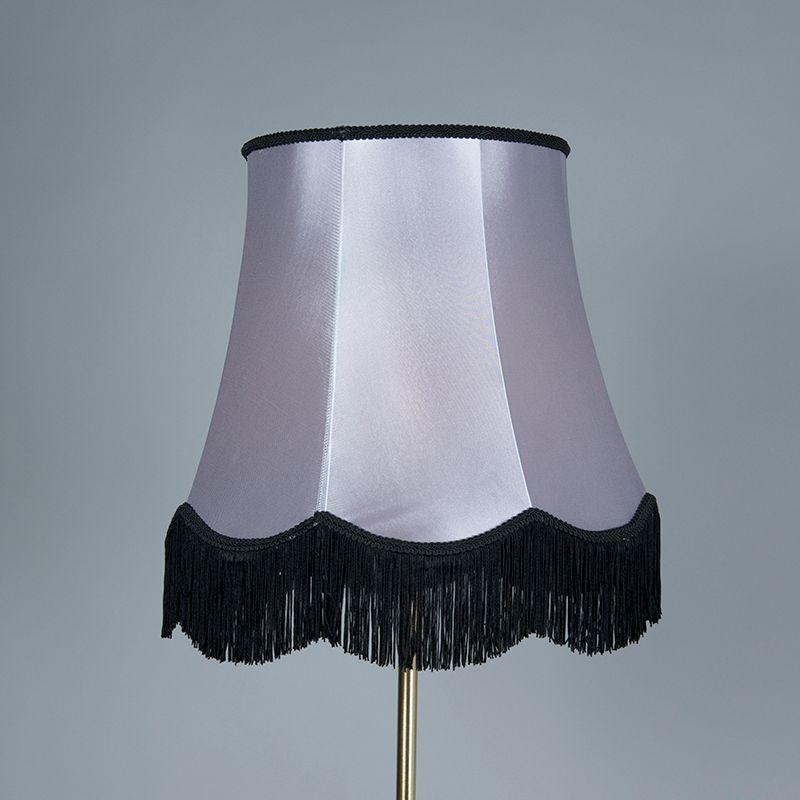 Vloerlamp messing met Granny B kap zwart-grijs 45 cm - Kaso