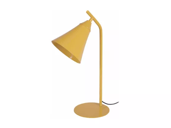 Lampe de bureau conique métal jaune 46 cm.