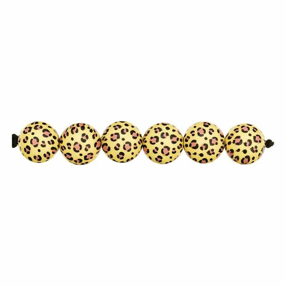 5 perles acid leo jaune ø 16 mm