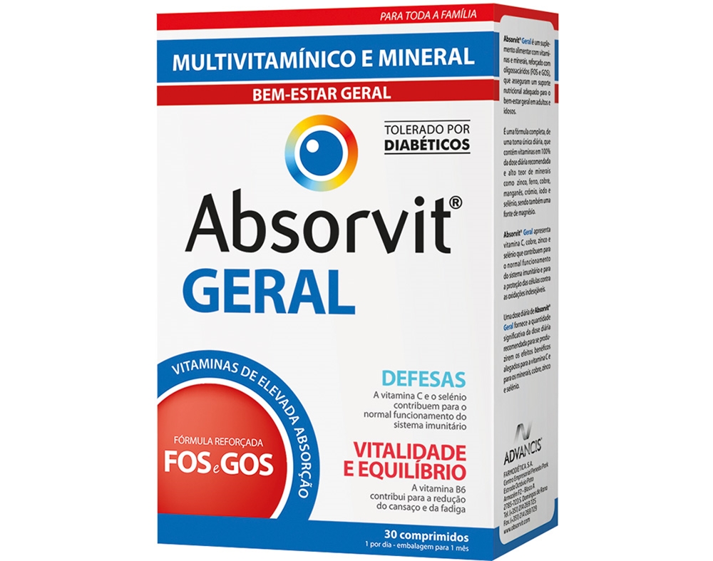 SUPLEMENTO ABSORVIT 30 COMPRIMIDOS