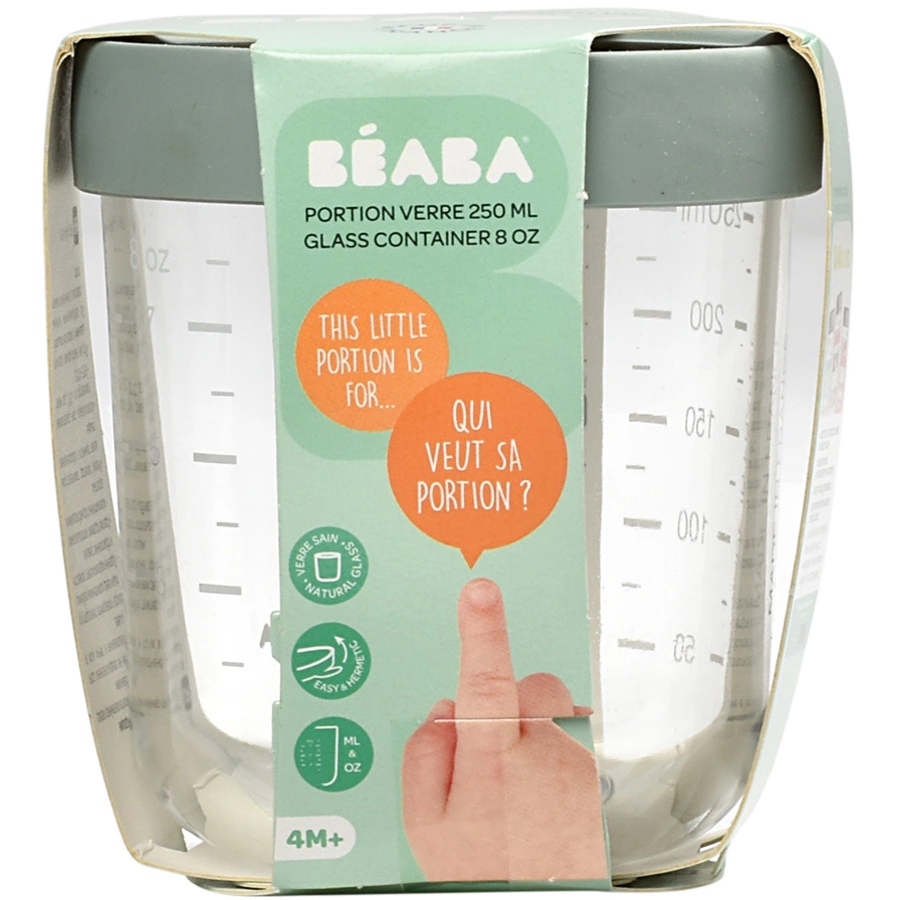 BEABA® Portionsbehälter aus Glas 250 ml Eucalyptus grün