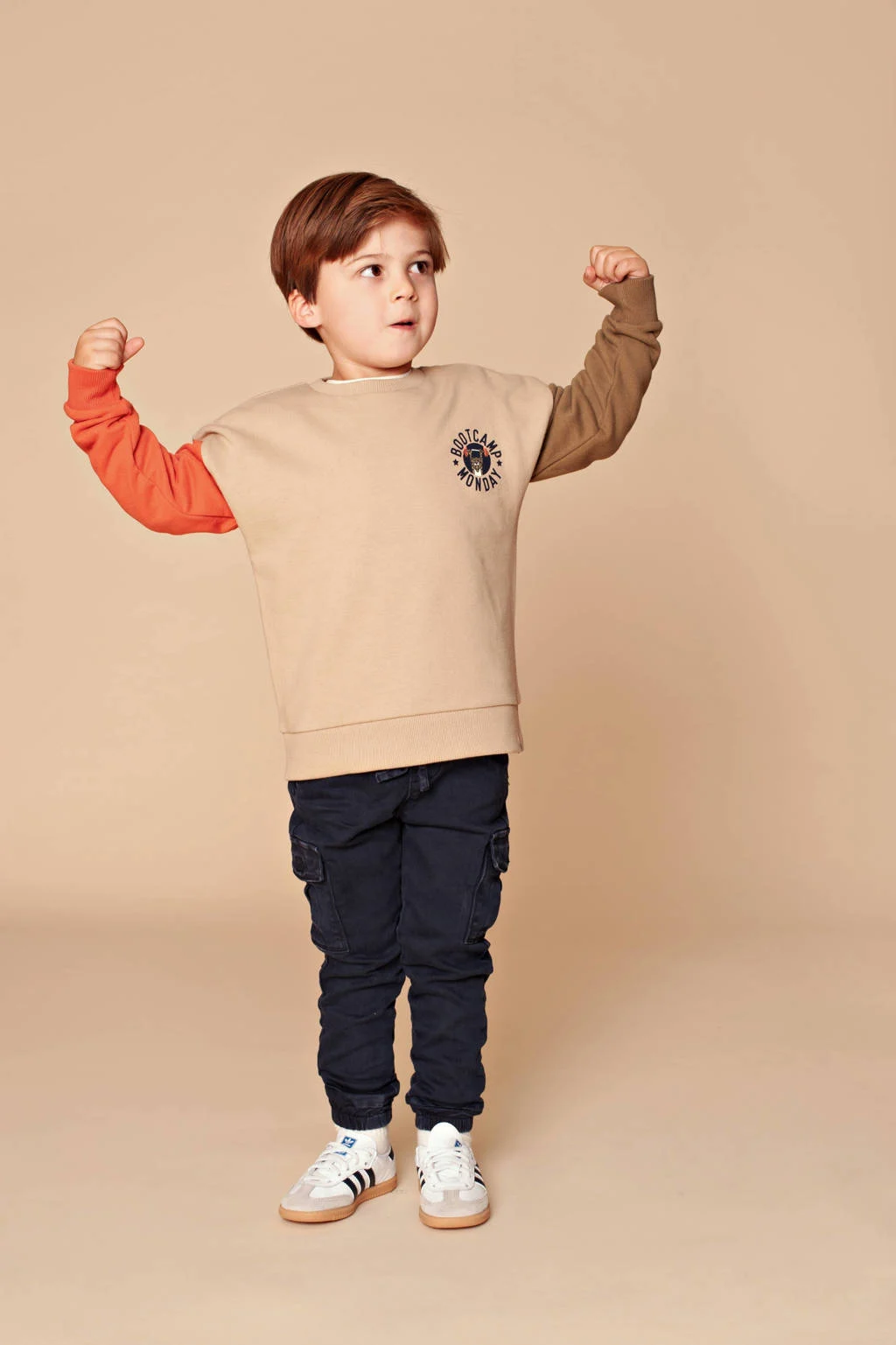 Stains&Stories regular casual broek donkerblauw