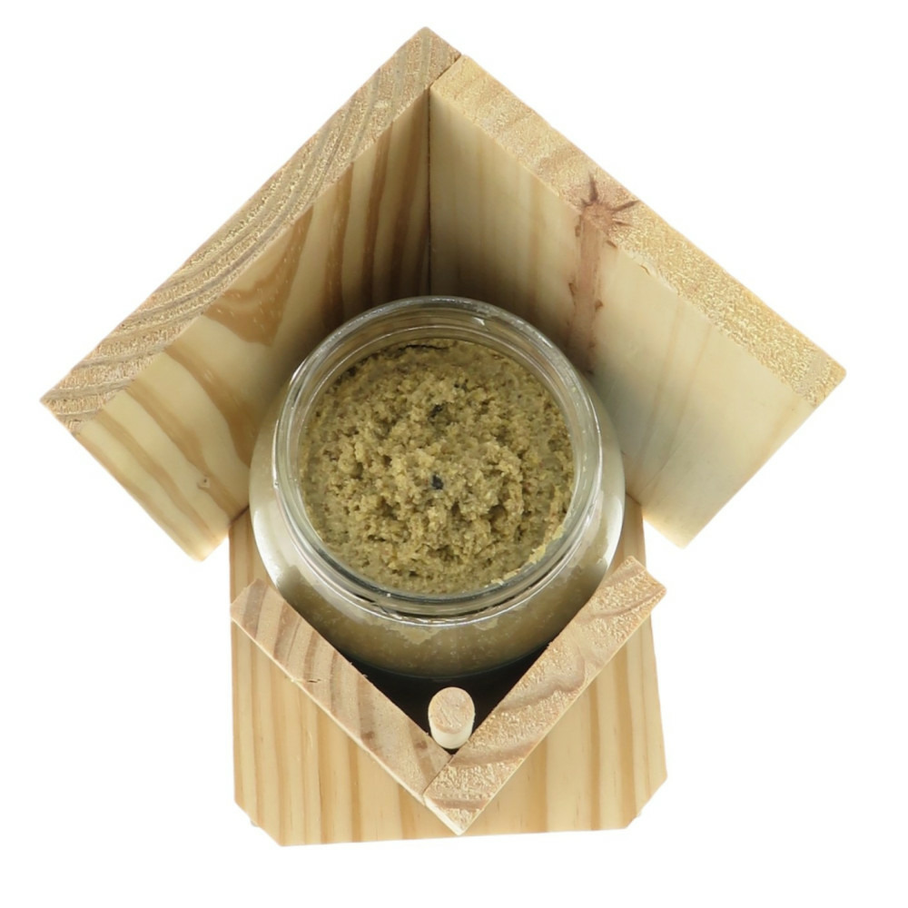 1 pot de beurre d'arachides et son support h15 cm, pour oiseaux