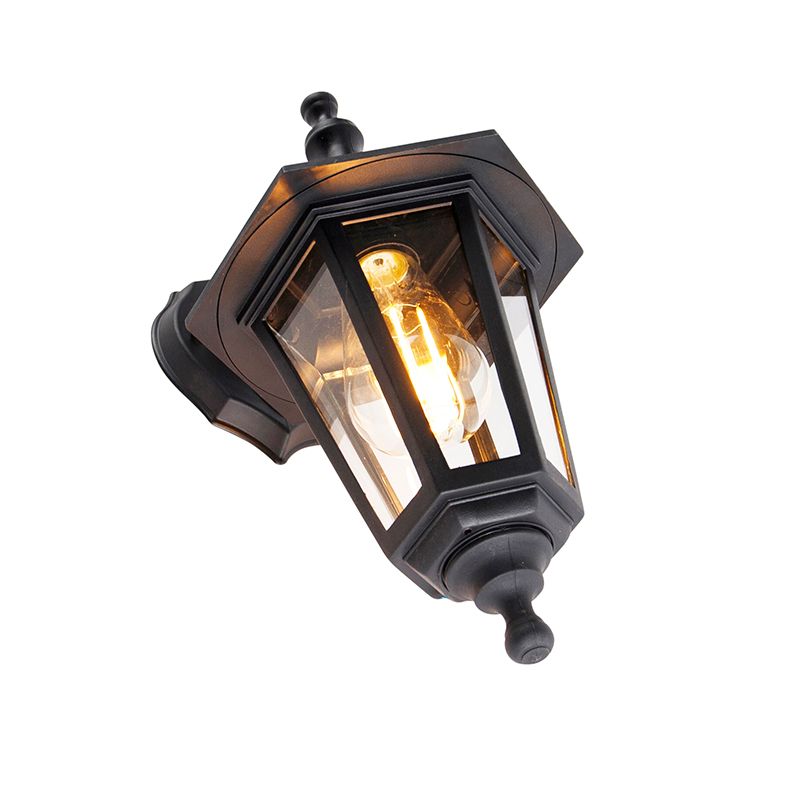 Klassieke buitenwandlamp zwart IP44 - New Haven