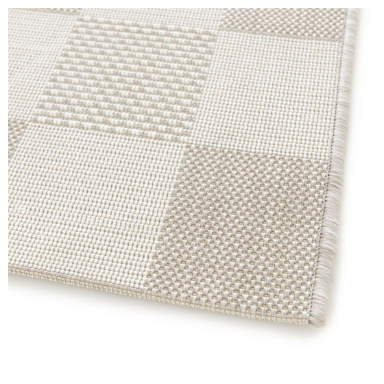 Tapis motif damier en matière recyclée - andy - beige - 160 x 230 cm
