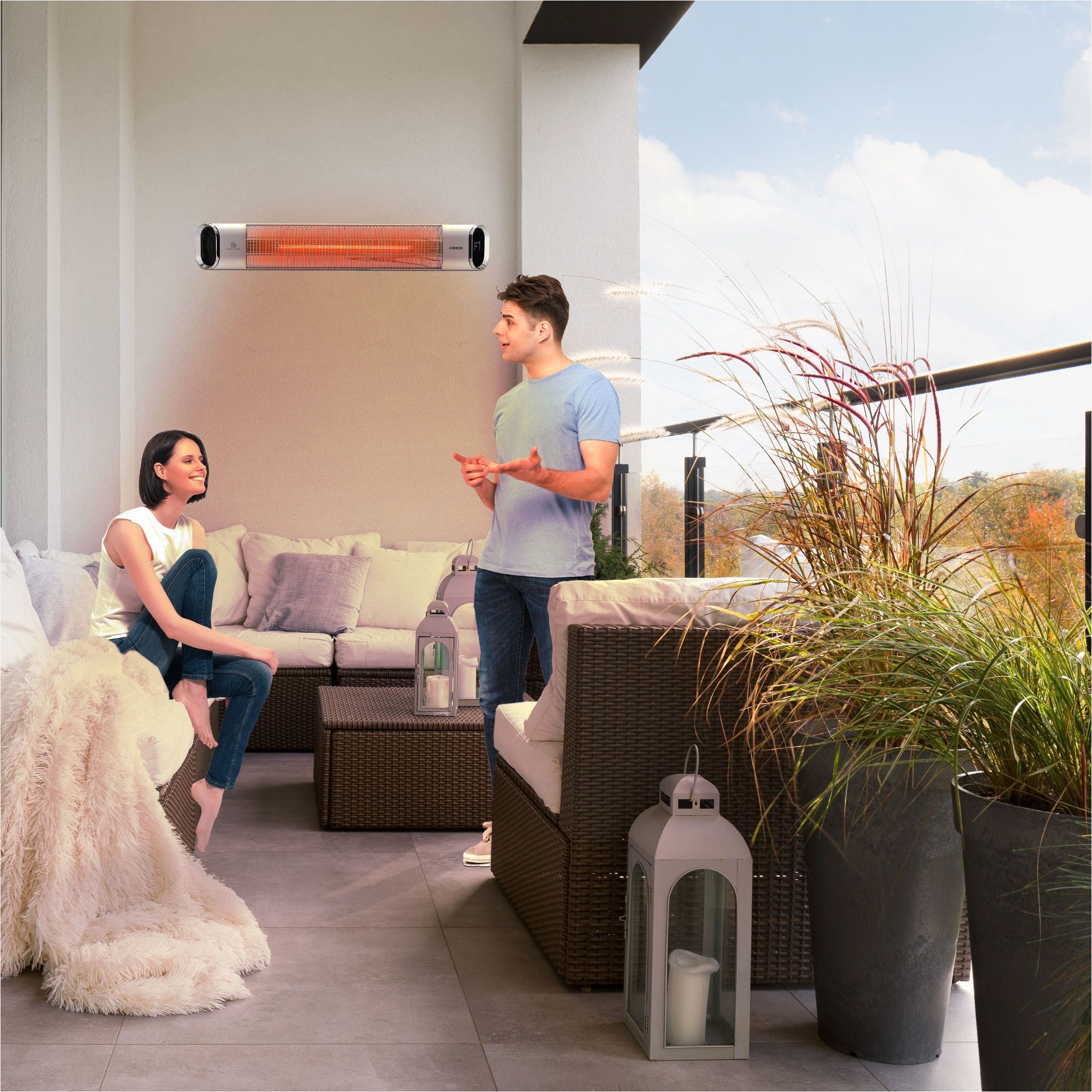 Infrarot Heizstrahler 2000W mit Fernbedienung Premium