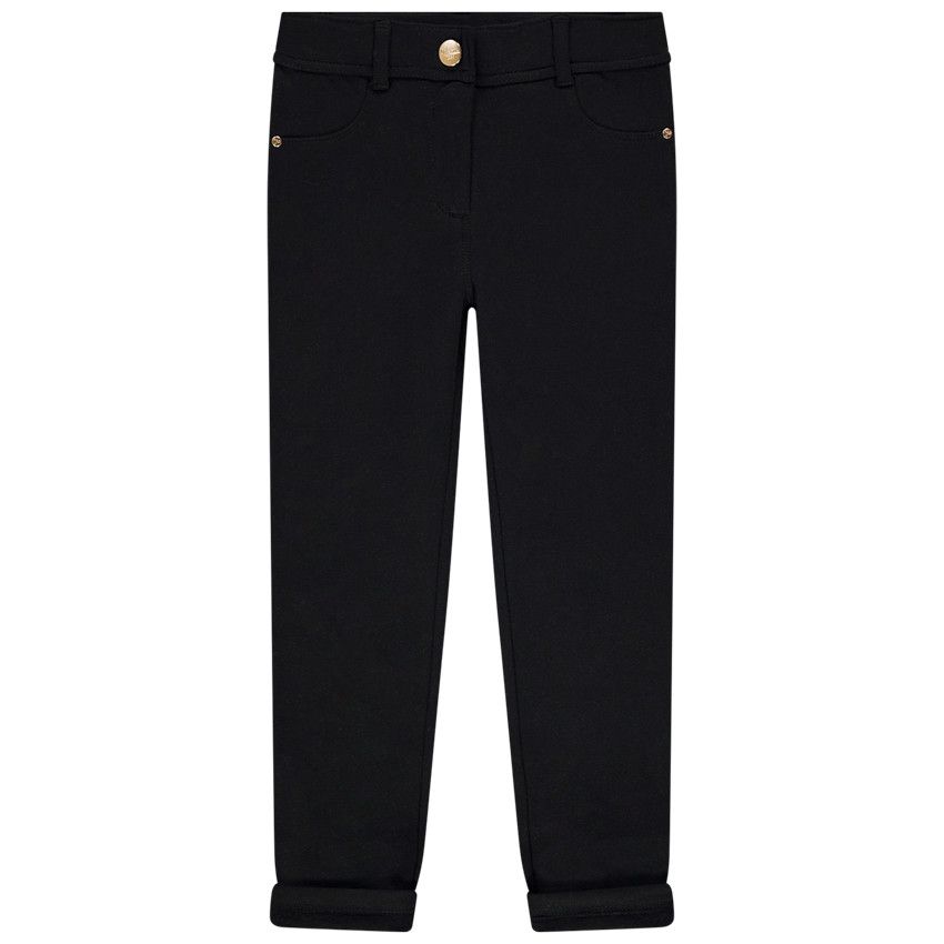 Pantalon en molleton uni pour fille - Noir