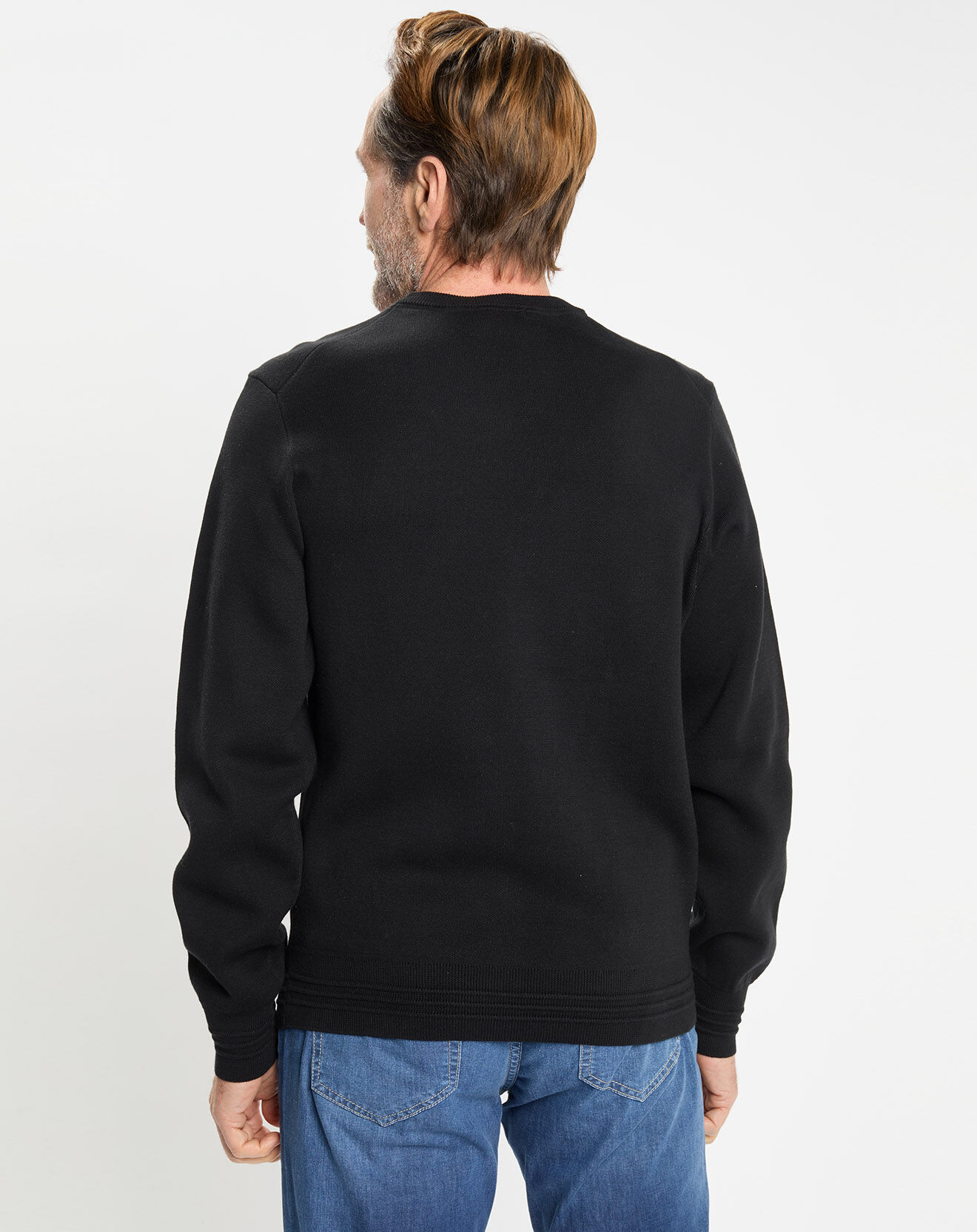 Hackett London Pull col rond uni noir