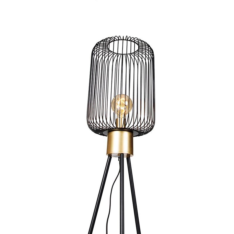 Design vloerlamp zwart met goud - Mayelle