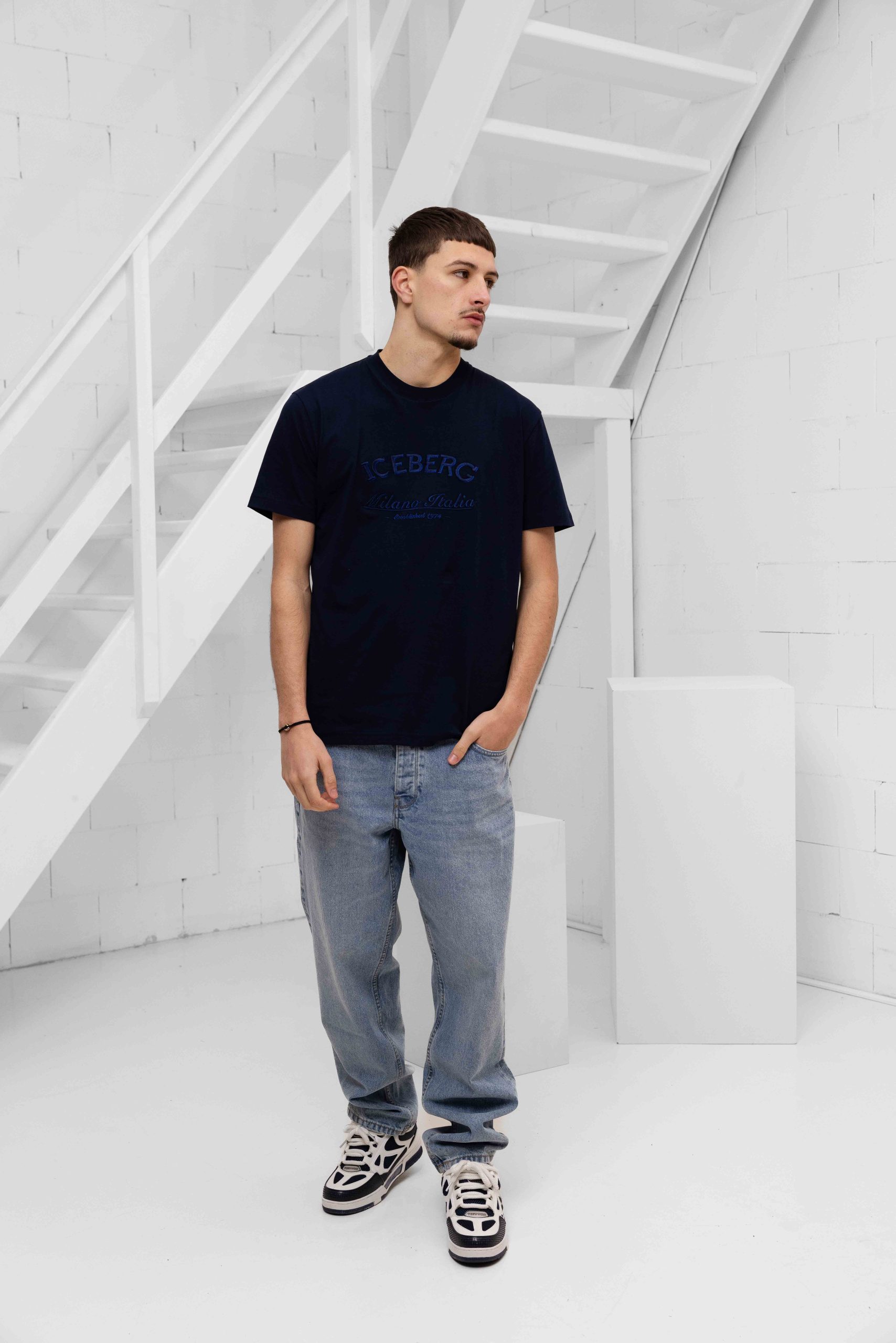 Iceberg 5D F040 Jersey T-Shirt Heren Donkerblauw