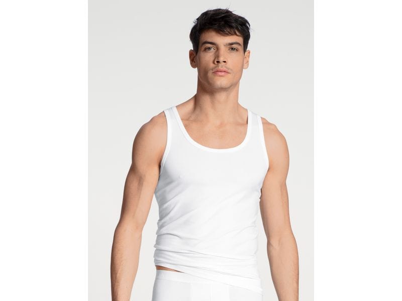 Calida Unterhemd Natural Benefit 2er Pack Weiss, L Herren Athletik Shirt