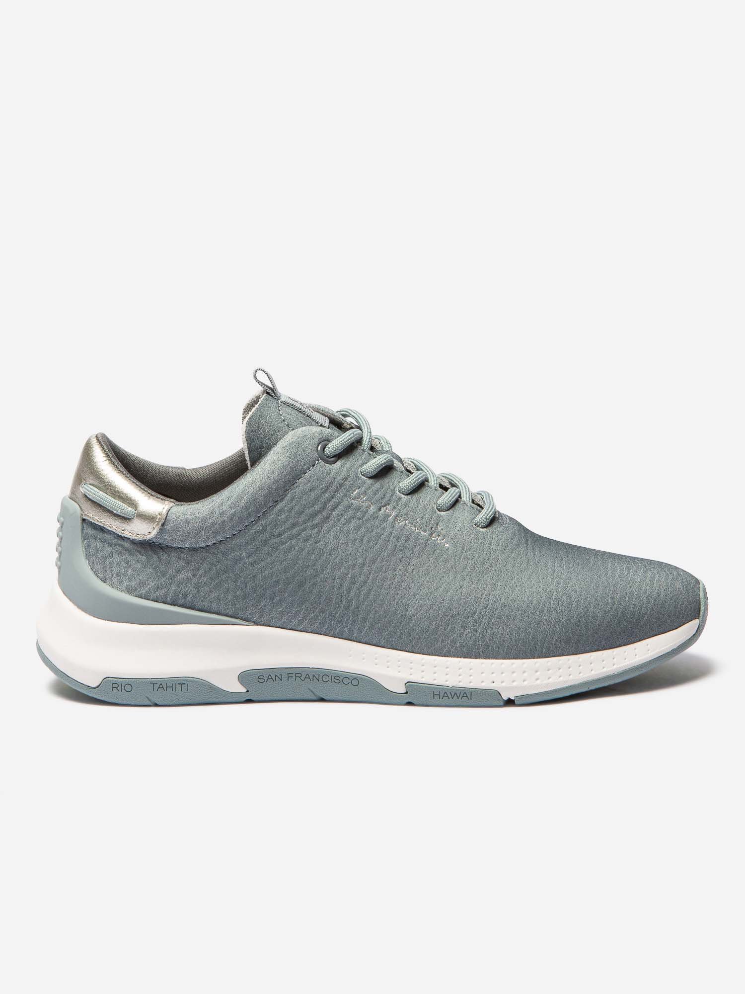 Baskets Femme Confort Cuir Gris