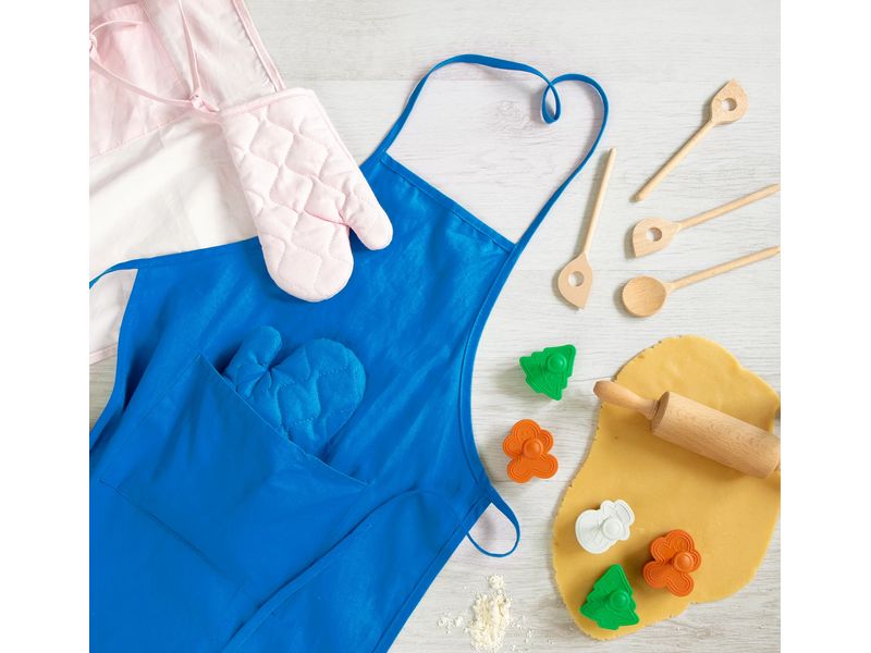 Städter Kochschürze Kleiner Hobbybäcker Kids Blau, 2-teilig Koch.- und Backschürze für Kinder