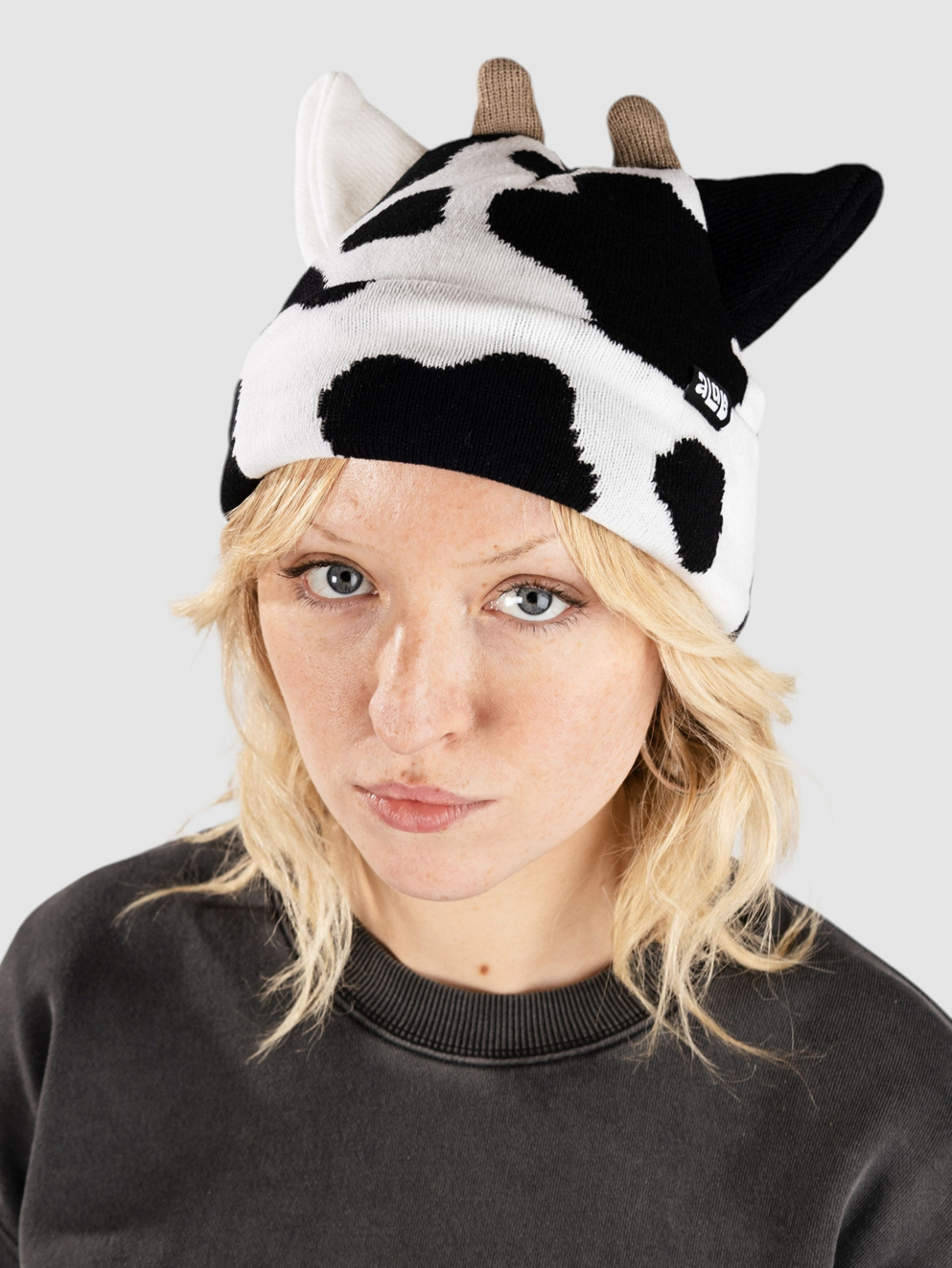 A.LAB Cow Beanie white