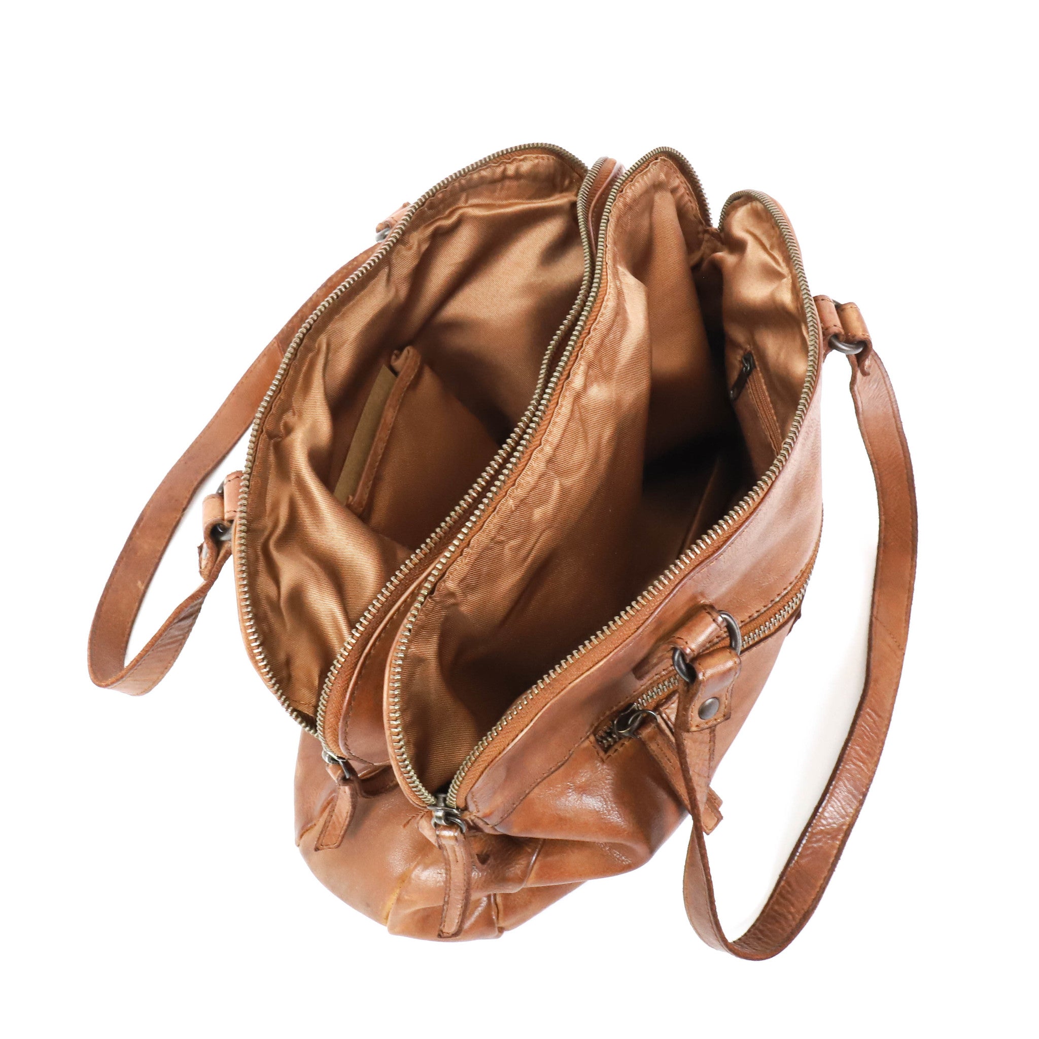 Hand-/schoudertas 'Lieke' cognac Cognac