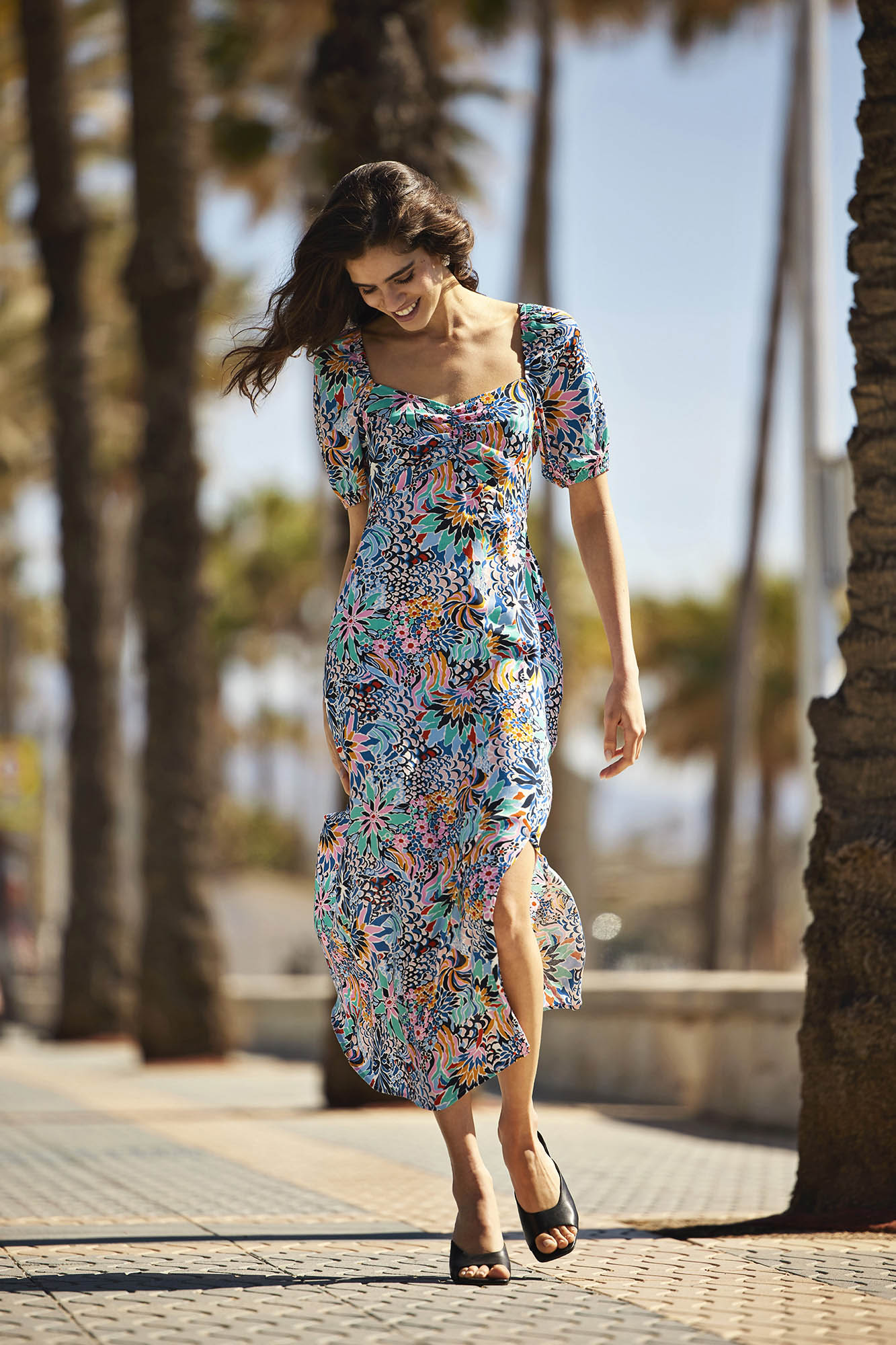 Vestido midi floral