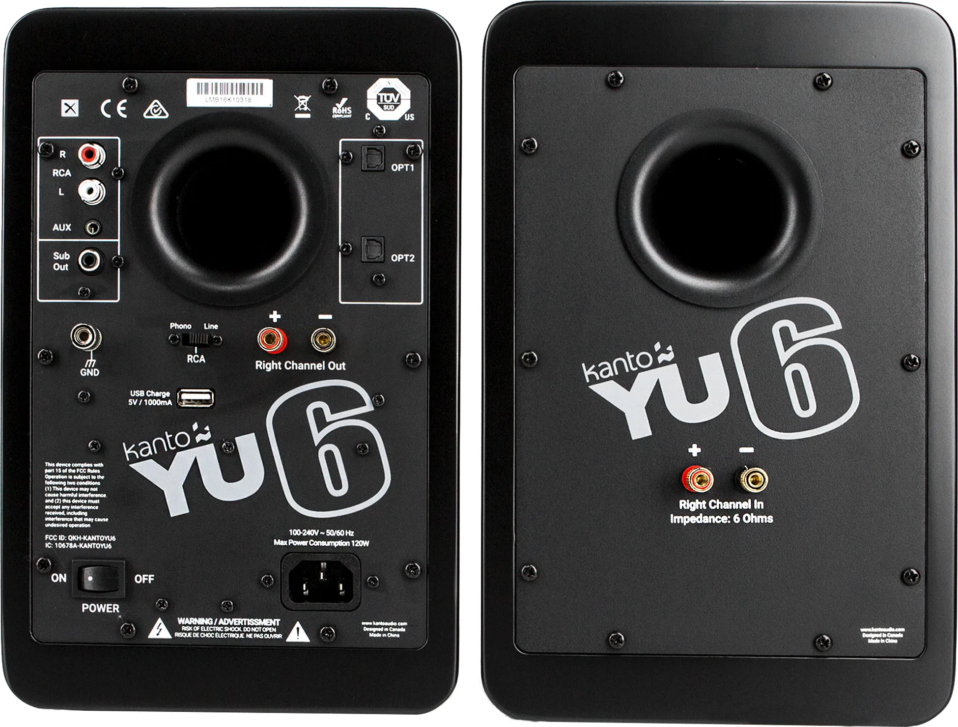 Kanto YU6 Noir (la paire) Enceintes sans fil hi-fi