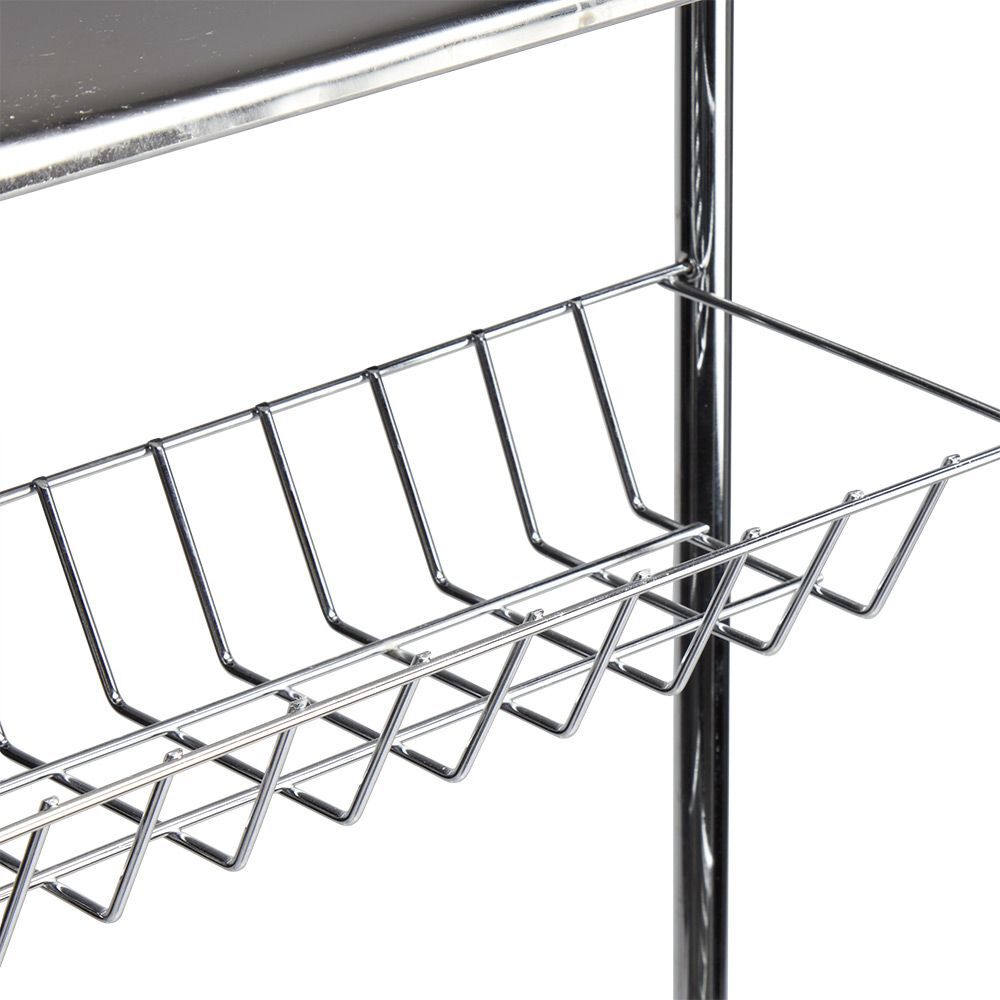 Desserte de salle de bains 4 niveaux métal gris
