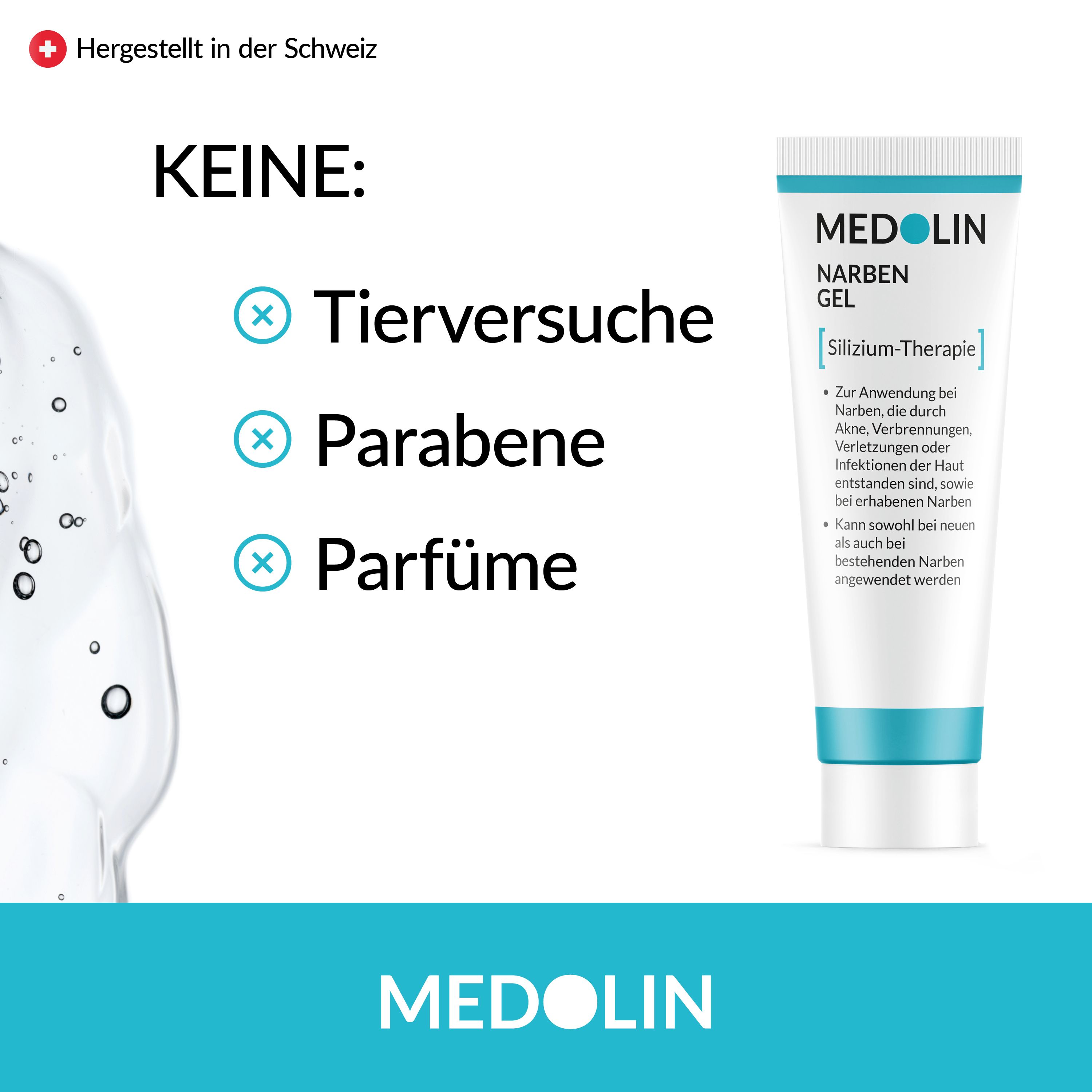 Medolin® Narbengel - Narbensalbe reduziert die Sichtbarkeit von Narben - Effektive Narbencreme