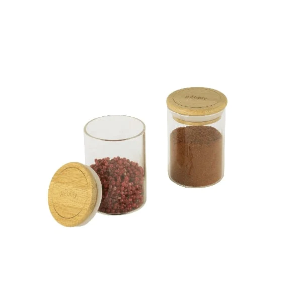 Set de 3 boîtes à épices en verre Pebbly