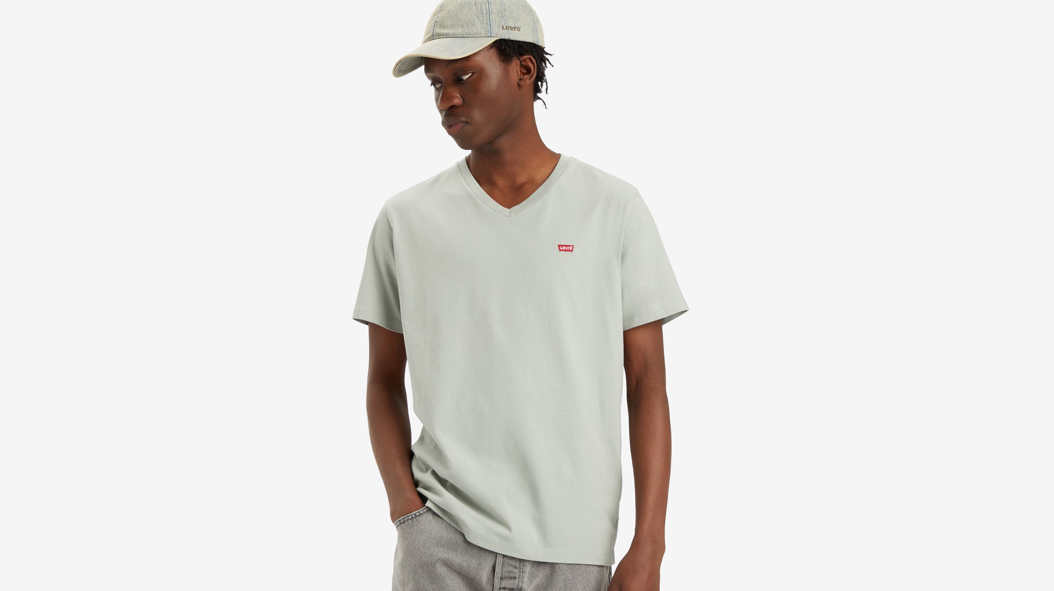 T-shirt col V Original Housemark - Belgian Block - Gris