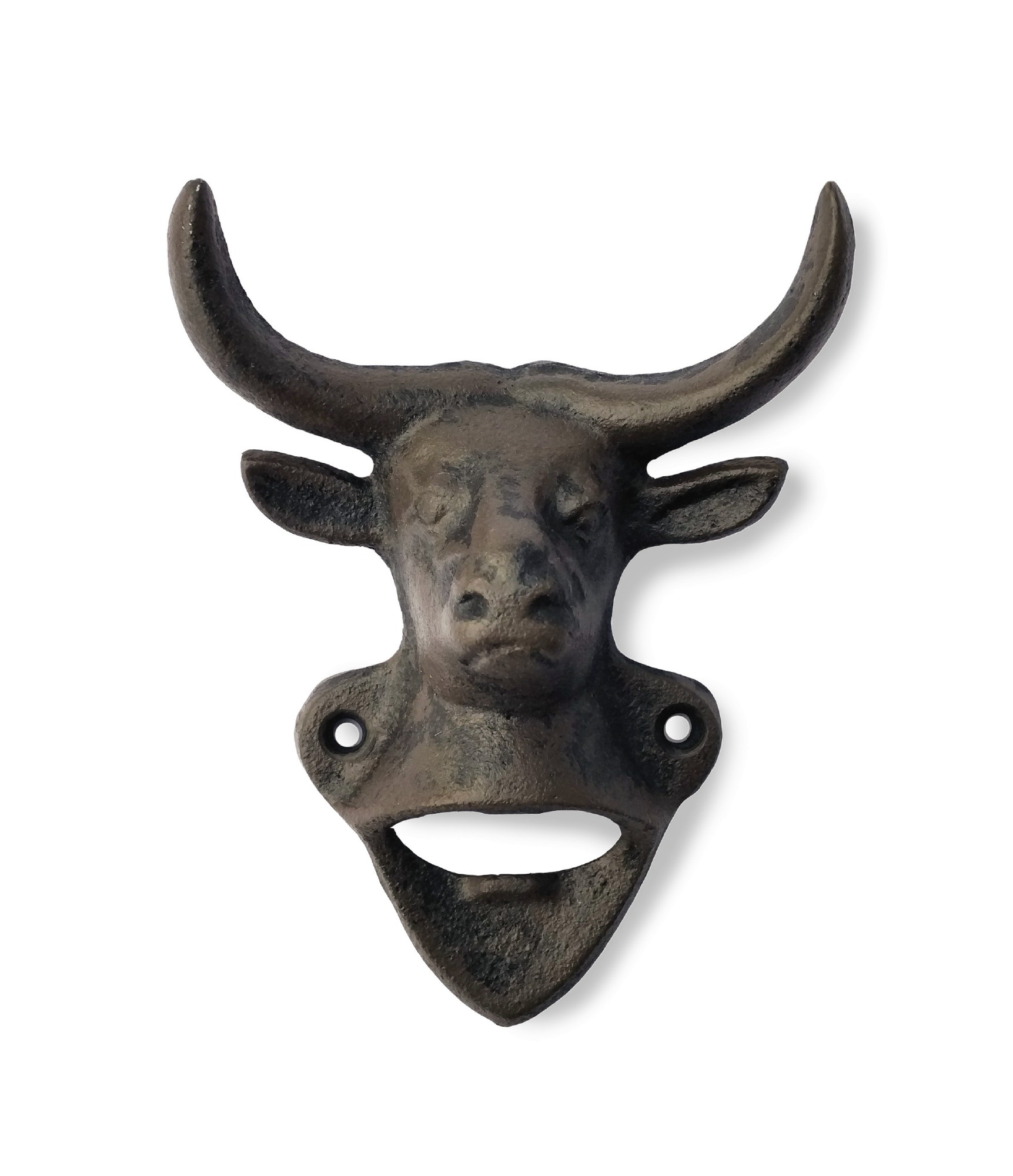Flaschenöffner 'Stierkopf', grau, T 1 cm, B 10 cm, H 14 cm zu 8,00