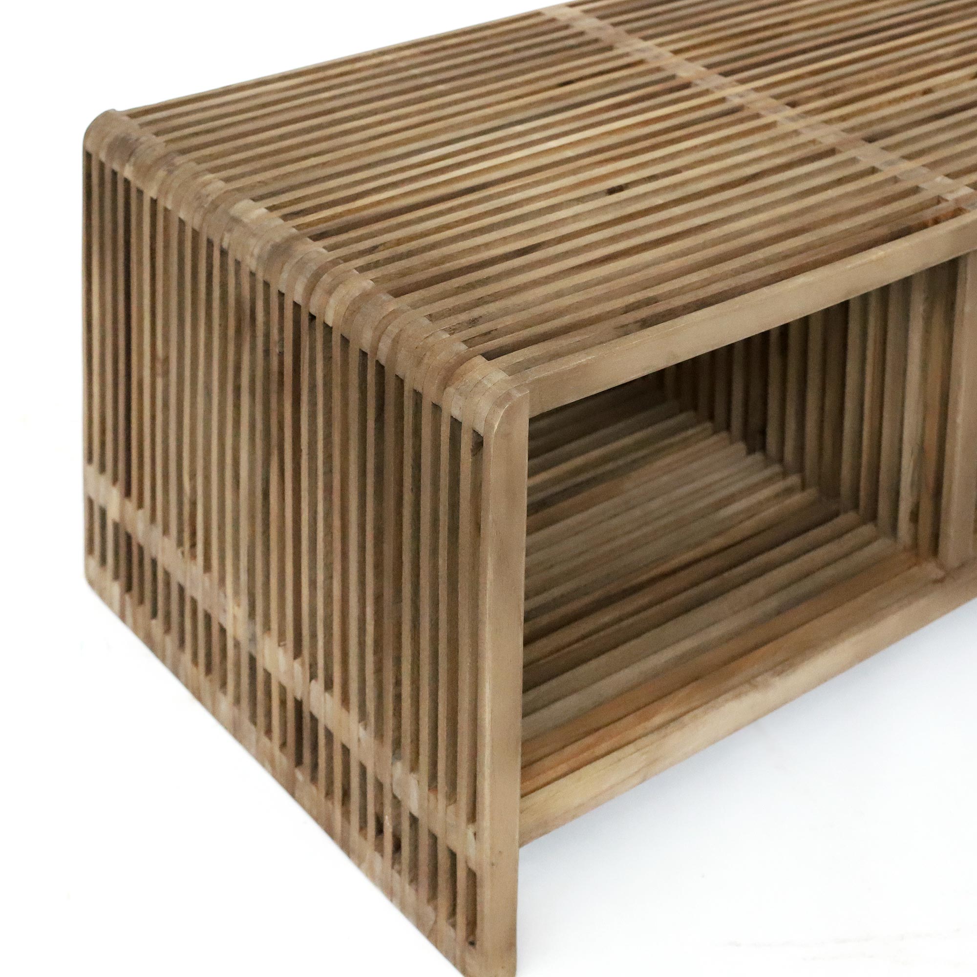 Couchtisch 'Fencer', aus recyceltem Teak, B 85 cm, L 50 cm, H 40 cm von fischer's lagerhaus