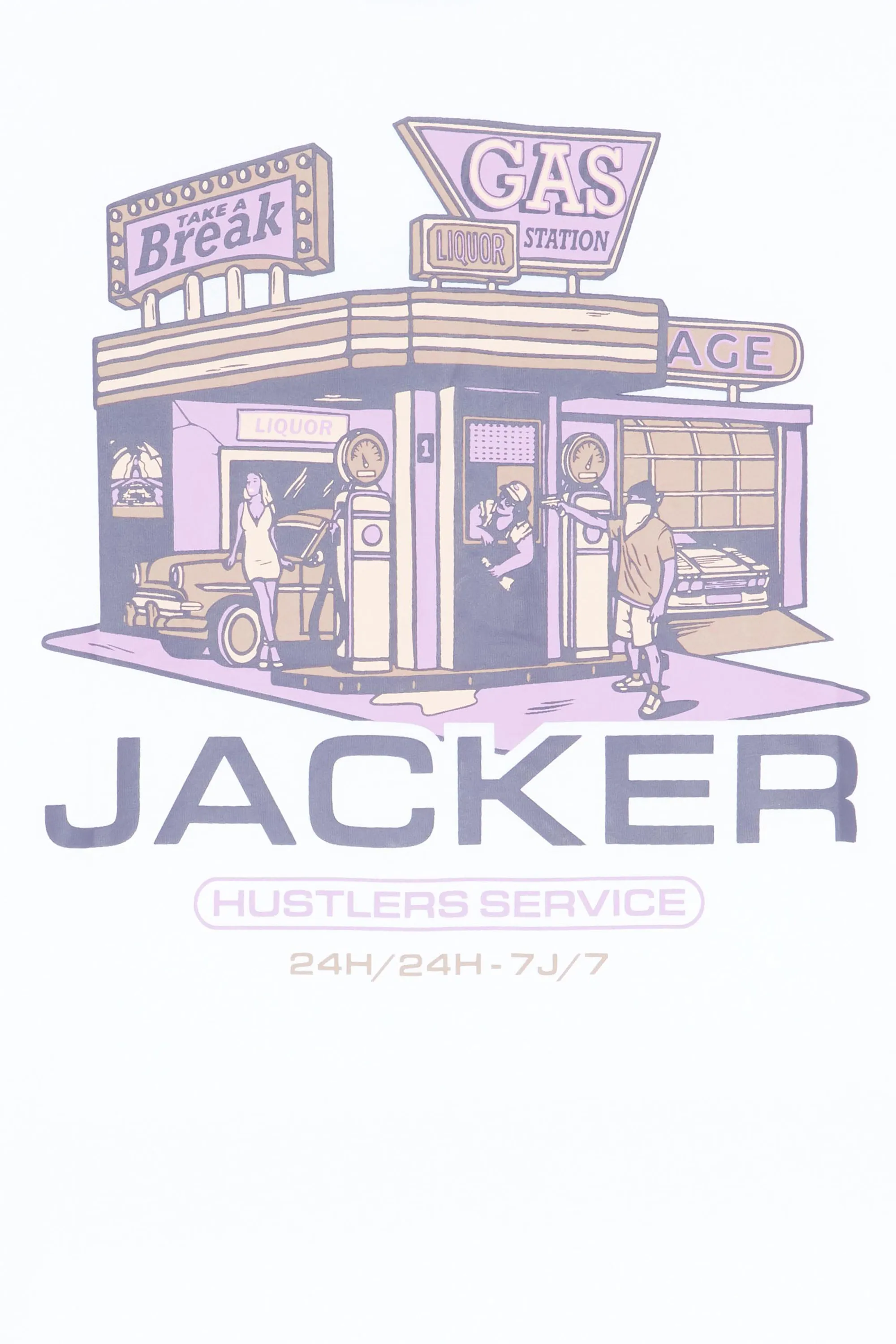 JACKER T-shirt  Hustler Service Blanc