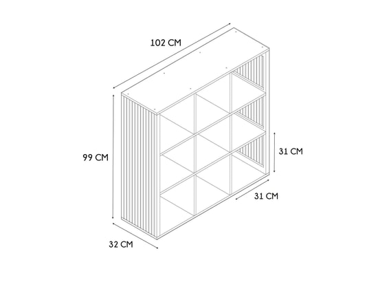 THE HOME DECO FACTORY - Etagère de rangement 9 cases saulk en bois - marron