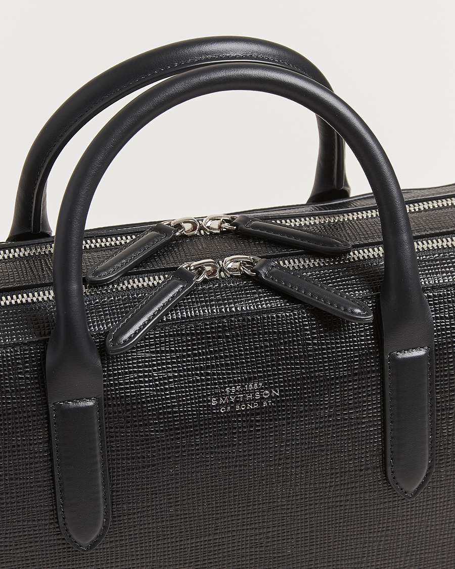 Smythson Panama Large Lightweight Briefcase Black