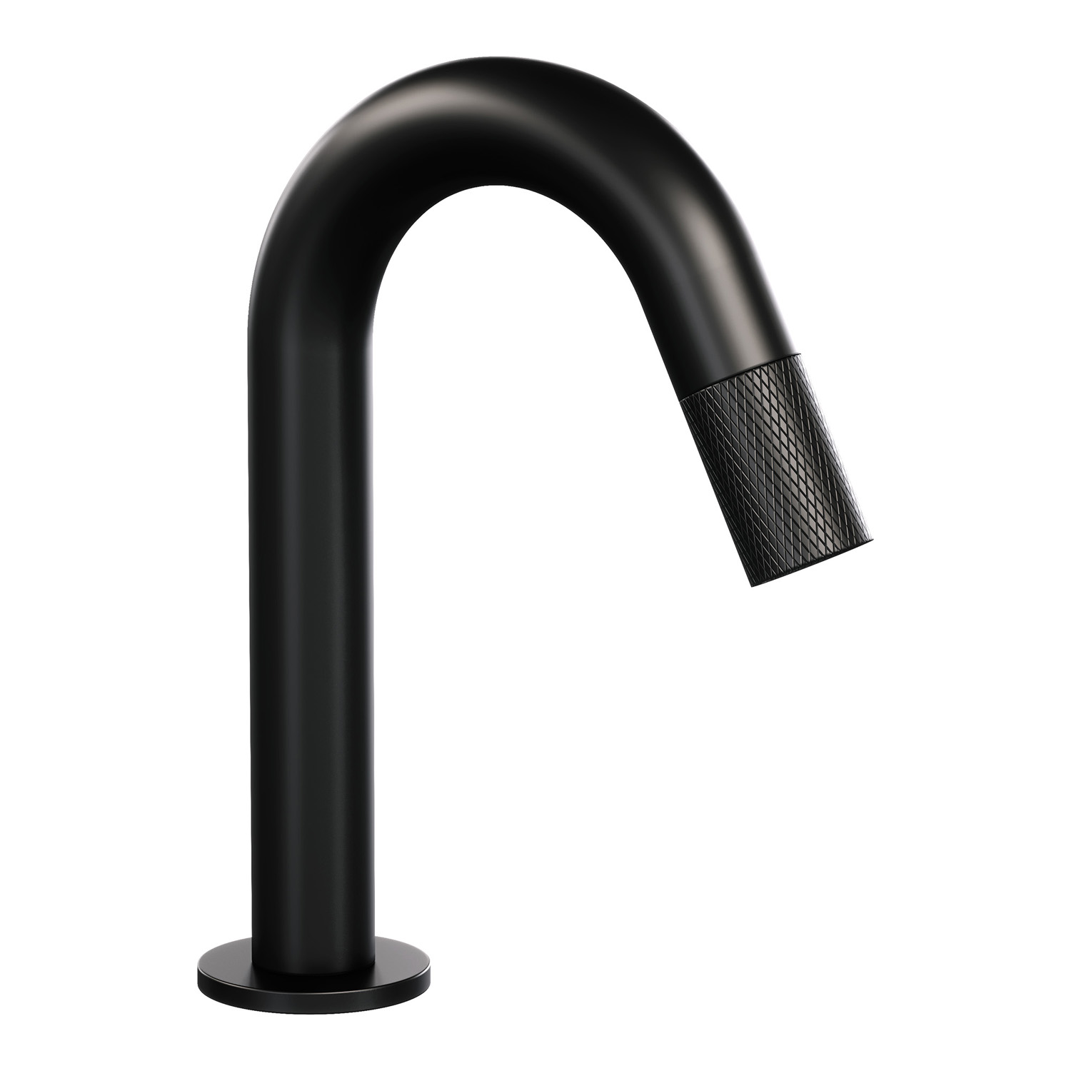 Brauer Black Carving opbouw fonteinkraan met gebogen uitloop mat zwart