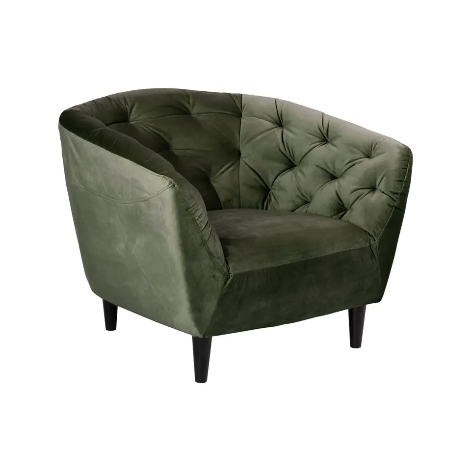 Fauteuil Thyrza - fluweel - groen