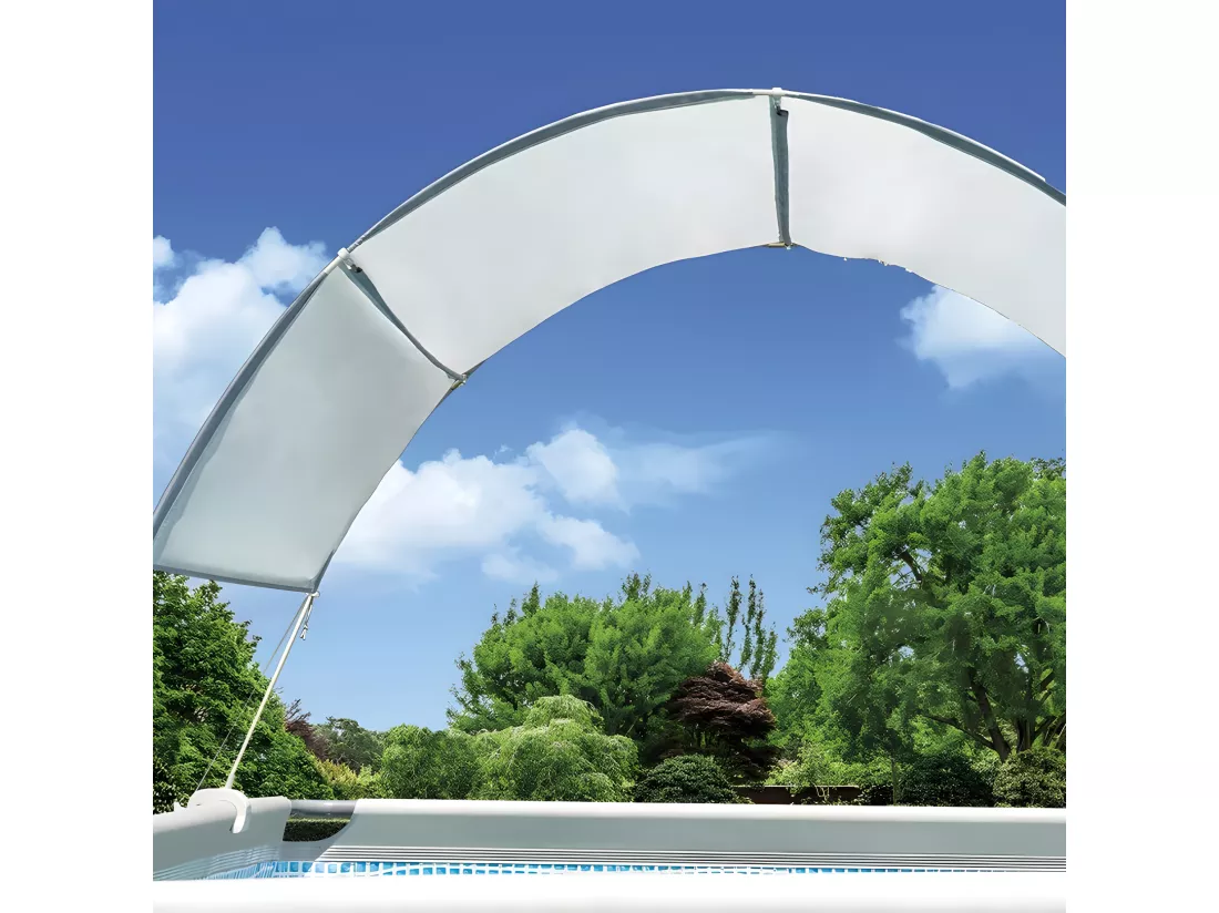 Voile d'ombrage pour piscine - Blanc - L 488 x P 132 x H 975 cm.