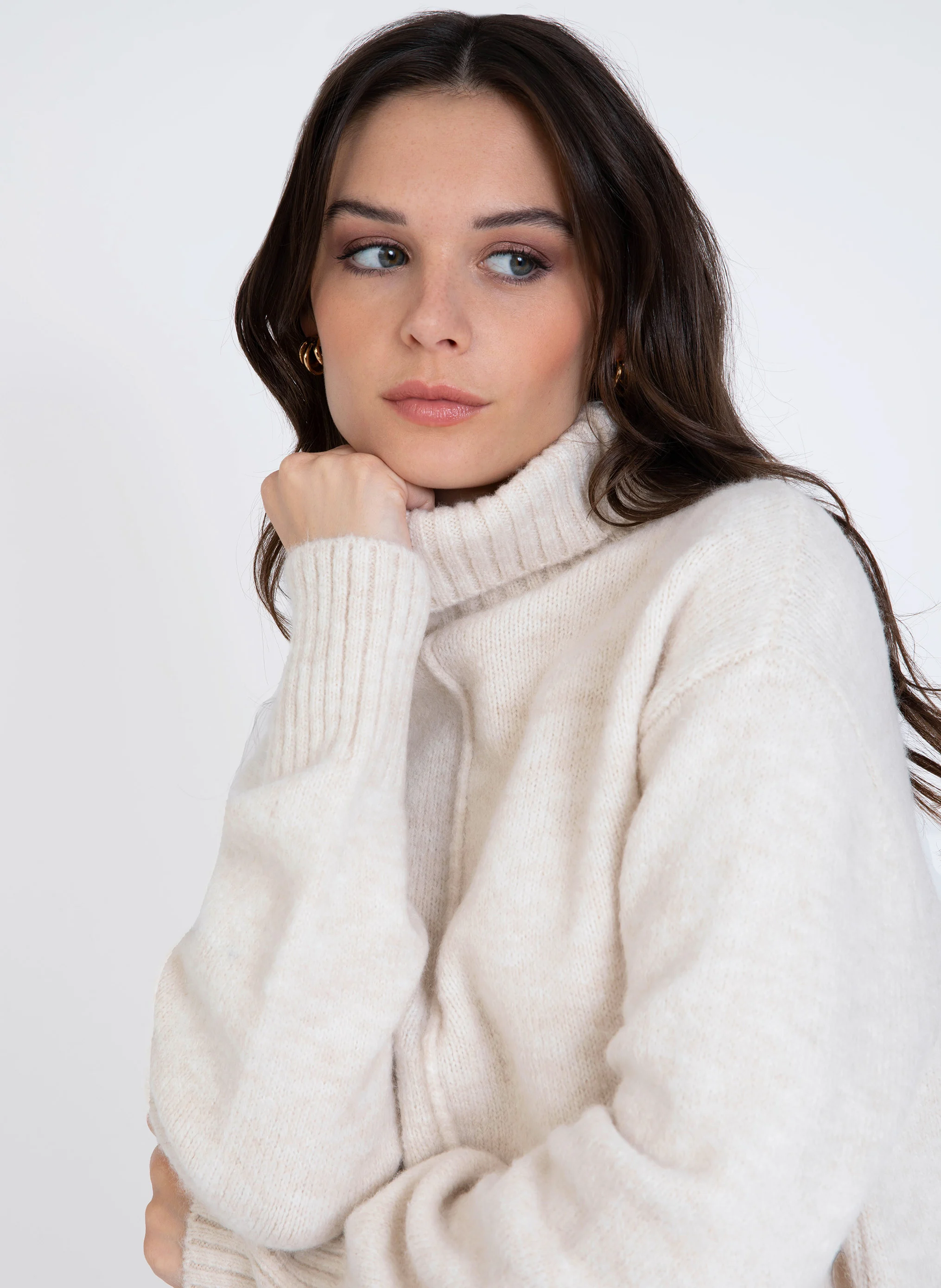LIPY - Pull col roulé| Blanc