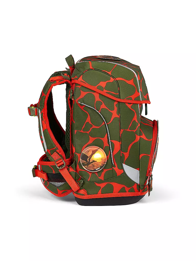 ERGOBAG Schultaschen Set 6tlg CUBO Light Lumi - FeuerspeiBär  olive
