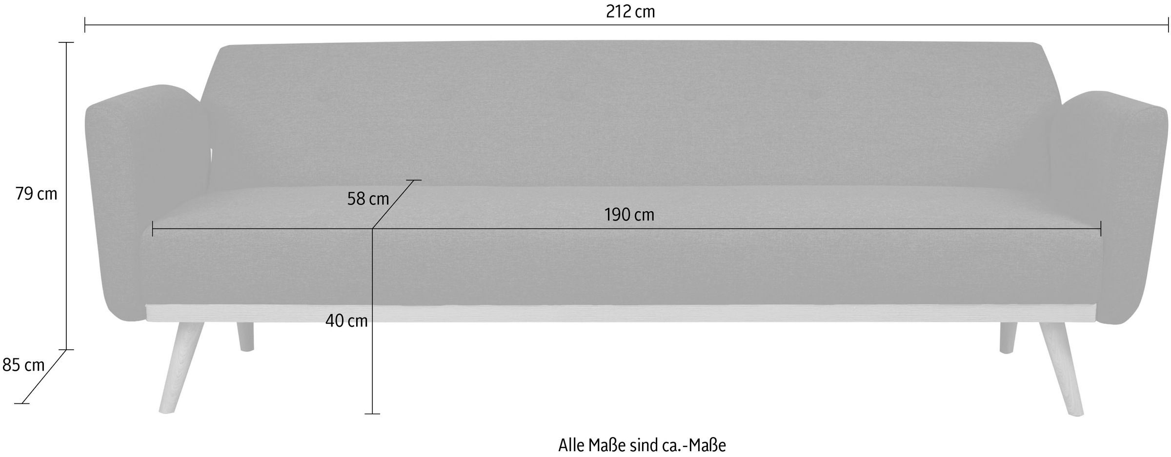 SalesFever Schlafsofa »Komfortables Sofa zum Entspannen« Knopfheftung an der Rückenfläche