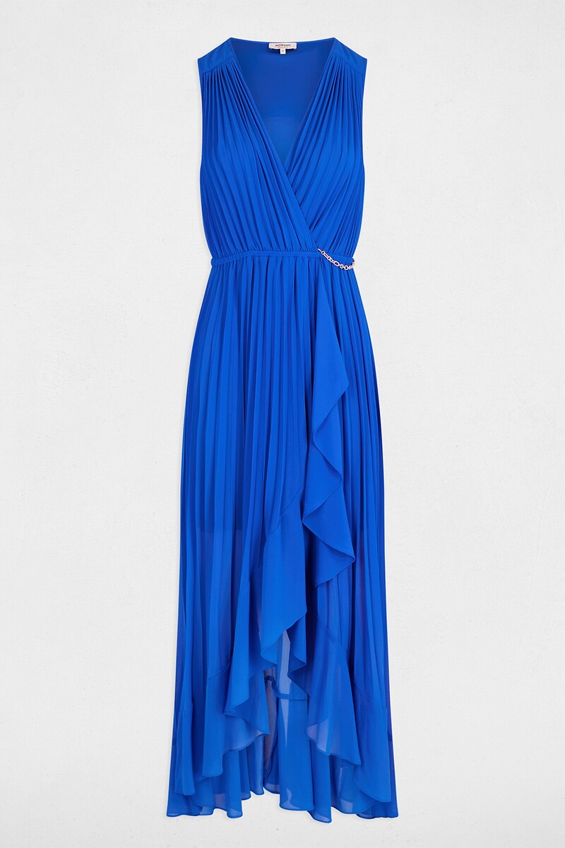 MORGAN<br>Vestido longo plissado e fluido